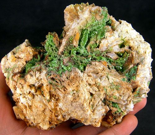 BRIGHT GREEN PYROMORPHITE ON MATRIX FROM CHINA 2x9582  