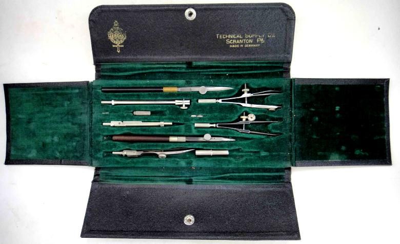 vintage TESCO DRAFTING TOOL SET  