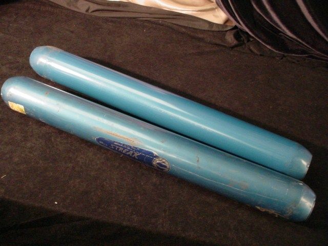 Pair 30 Inch D 30 BLUE STREAK Glass Pack MUFFLER Hot Rod Lead Sled 