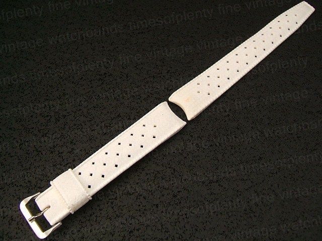 NOS 18mm Tropic Dive White Rubber Vintage Watch Band  