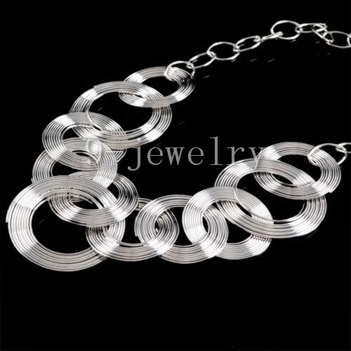 Antique Round Bead Tibet Silver Necklace TT0539  