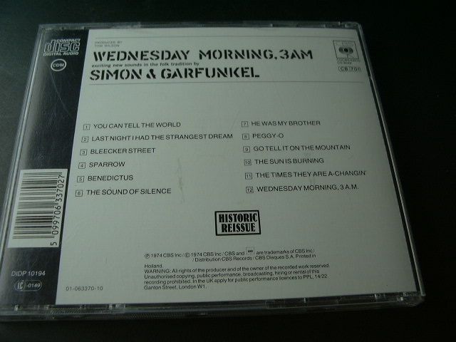 SIMON & GARFUNKEL Wednesday Morning 3 A.M. 1974 CD  