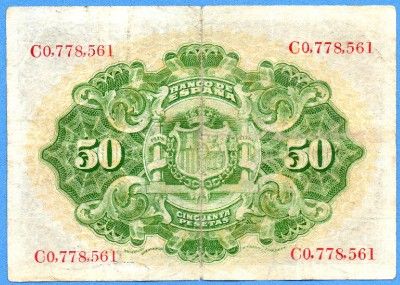 ecoins49 SPAIN 1906 50 Pesetas P#58 VF+  