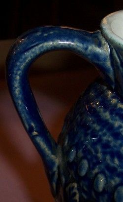 Blue Stoneware Pitcher  