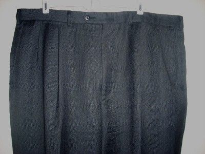 Mens ERMENEGILDO ZEGNA Gray & Black Weave Wool Dress Pants Size 40 X 
