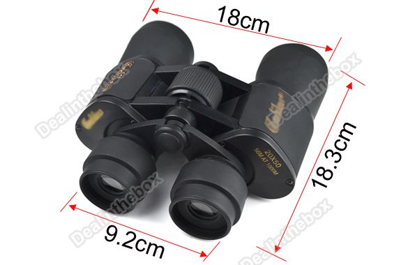 20*50 Zoom 56m/1000m Black Outdoor Tourism Telescope Jumelles 