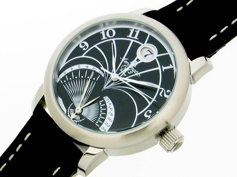 FLY BACK RETROGRADE GMT (2nd Time Zone)DATE Unisex 1244  