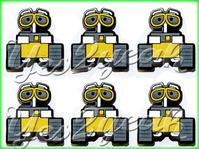 6X New & Cool Wall E Robot Shoe Charms Jibbitz #1613  