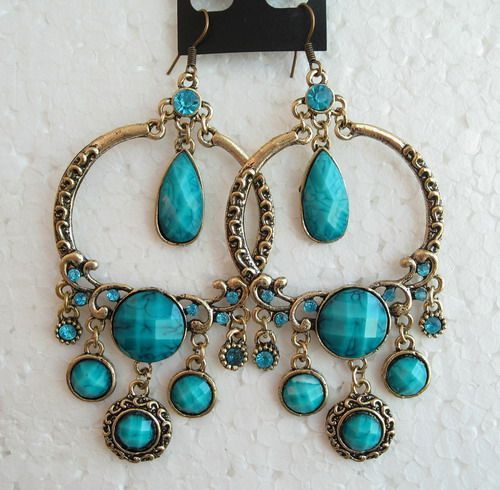 VARY COLORS VINTAGE SWAROVSKI CRYSTAL CHANDELIER DANGLE HOOK EARRINGS 