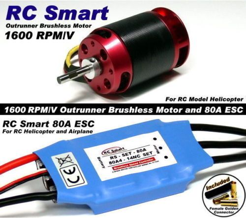 RC Model 1600 Outrunner Brushless Motor & 80A ESC CA021  