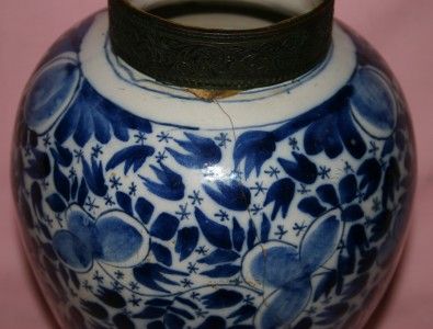 18th Century Delft Blue and White Vase. 11.5 ins height  