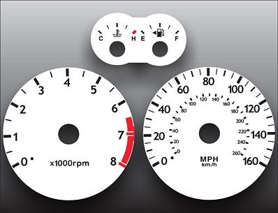 2003 2006 Hyundai Tiburon Tuscani White Face Gauges  