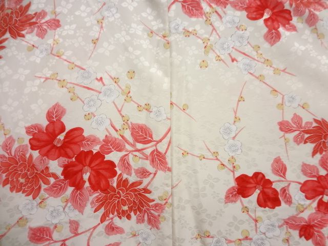 20897# Japanese KIMONO ARTIFICAL FIBER / DYED FLOWER  