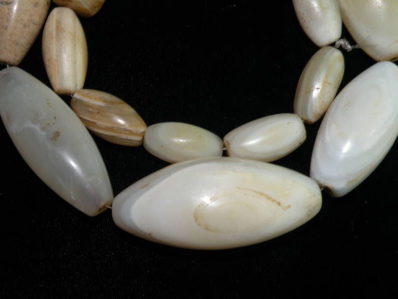 Old WHITE AGATE Trade Beads AFRICA  