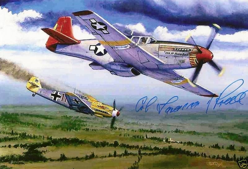 Lawrence Powell signed autograph WW II Ace Pilot LOOK  