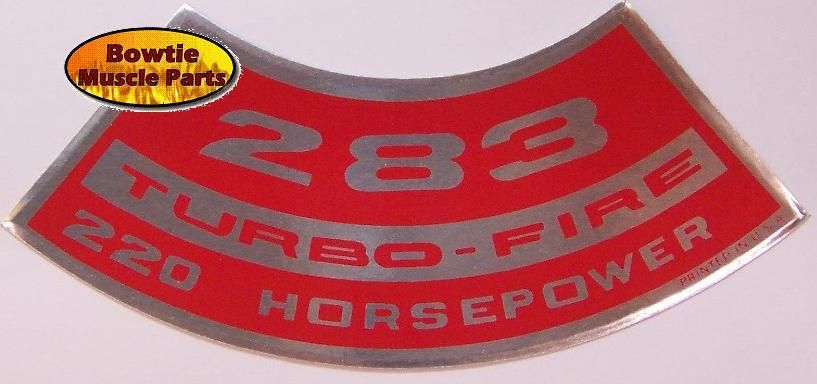 64 65 66 Chevy II Chevelle Nova 283 220hp Engine Decal  