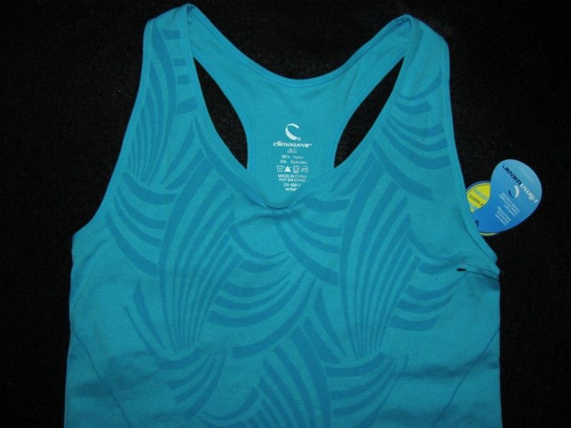 CLIMAWEAR SEAMLESS Yoga RACER BACK Blue Athletic Shirt Bra Tank Top 