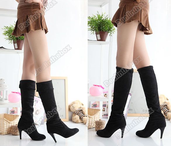 Womens Shoes Over the Knee Thigh Stretchy High Heels Boot Four Size 