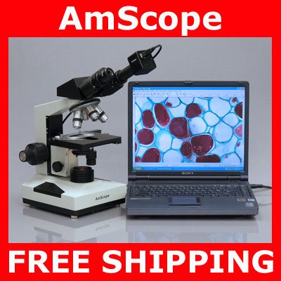 Compound Binocular Microscope 40x 2000x + 1.3 MP Camera 013964502060 