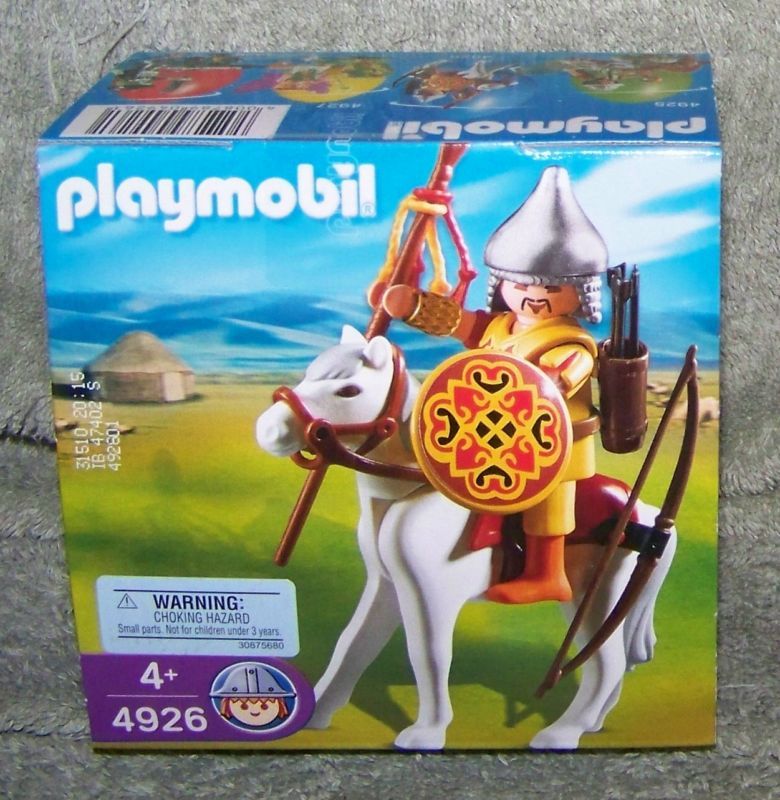 NEW PLAYMOBIL MONGOLIAN WARRIOR ON HORSE SET #4926  