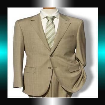 Valentino $1595 Tan Windowpane Mens High End Suit  