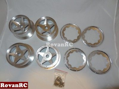   CNC Aluminum wheels and beadlocks fits HPI Baja 5T 5SC Truck SET OF 4