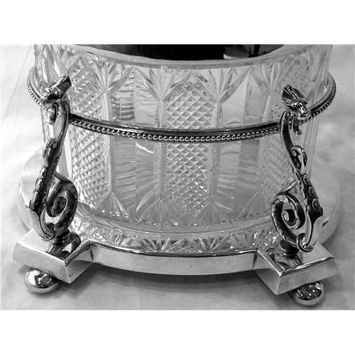 VICTORIAN ANTIQUE SILVER PLATE BISCUIT BOX LONDON c. 1890  