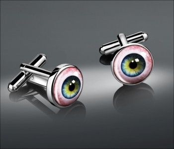 Human Eye Eyeball Mens Horror Silver Cufflinks 528 CL  