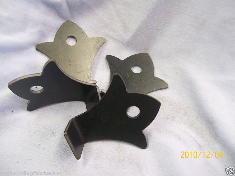 LOT OF 4 NEW STEEL MOUNTING METAL HOOKS WELDABLE TABS  