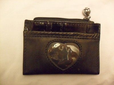 BRIGHTON BLACK LEATHER COIN CREDIT CARD PURSE CLASSIC SOFT NICE MINT 