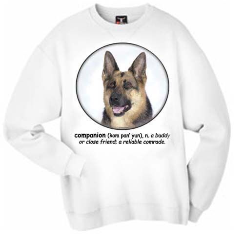 German Shepherd Companion Sweatshirt   S 3XL  