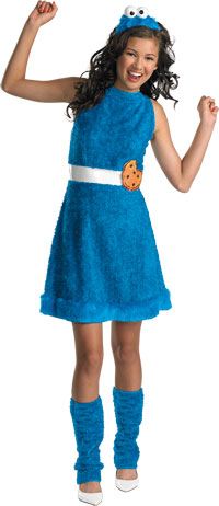 Child Size 14 16 Tween Girls Cookie Monster Costume   S  