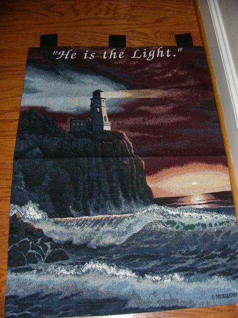 HE IS THE LIGHT CHRISTIAN TAPESTRY WALL HANGING NWT TAB  