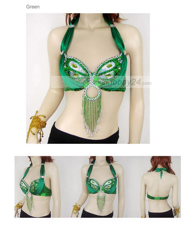 C91603 Sexy Belly Dance Costume Sequin Beaded Bra Top  