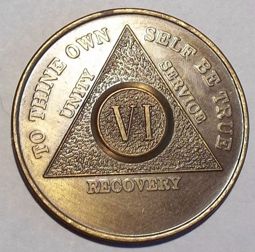 Vintage AA/NA Serenity Prayer Recovery Bronze Token  