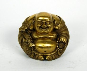 BRONZE HAPPY FAT BUDDHA Buddhist Art Deity Statue New  