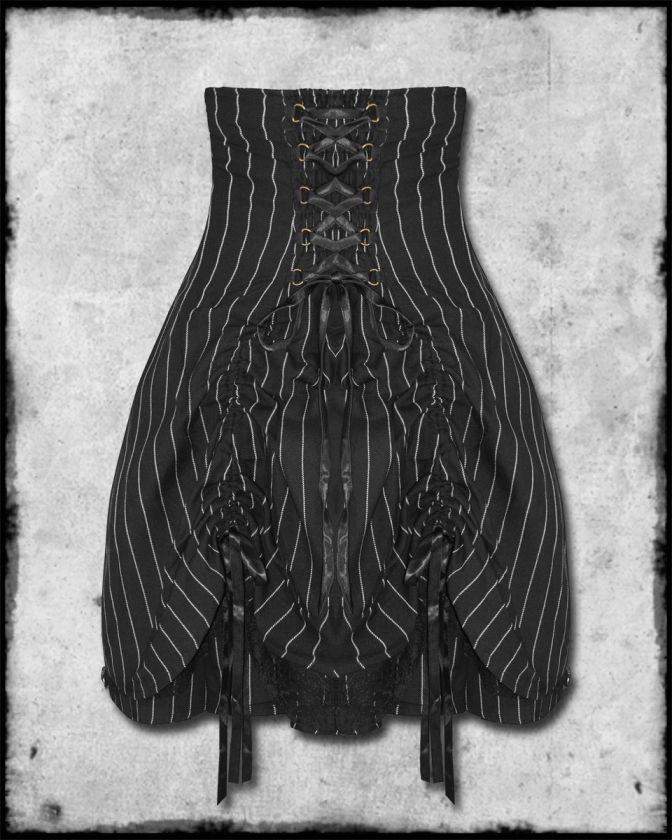 SPIN DOCTOR STEAMPUNK VICTORIAN PINSTRIPE CORSET SKIRT  