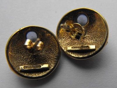 Vintage Ola Gorie OMG GOLD EARRINGS SET WITH STONE 4.88 GRAMS   VG 