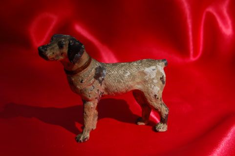 Antique  Lovely metal dog, Very Old World looking with lovely face 