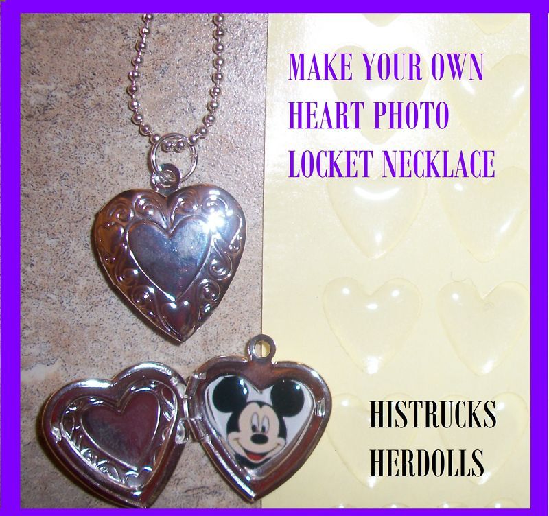 HEART LOCKET PHOTO CHARM PENDANT NECKLACE DIY KIT  