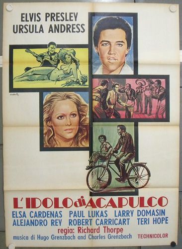 kk39 FUN IN ACAPULCO ELVIS PRESLEY rare 2sh POSTER ITA  