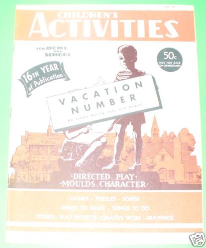 Childrens Activities   June 1950 Paper Dolls/Toys SEE  