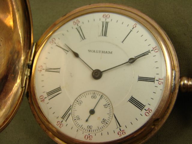 SUPERB WALTHAM 1907 SKELETON HUNTER 17j POCKET WATCH SOLID GOLD OVER 