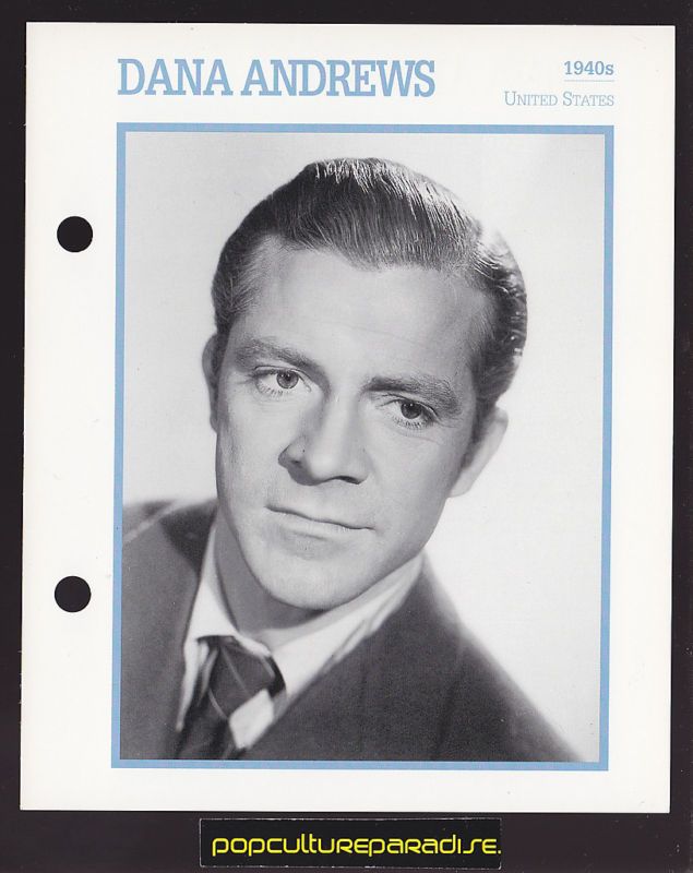 DANA ANDREWS Atlas Movie Star BIOGRAPHY PHOTO CARD  