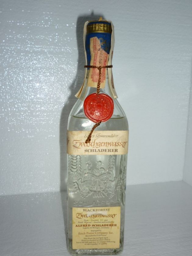 ALFRED SCHLADERER PLUM BRANDY ZWETSCHGENWASSER GERMANY  