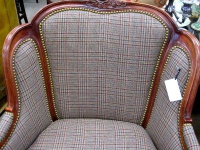 MAGNIFICENT PAIR 2 NAILHEAD UPHOLSTERED ARM CHAIRS W/ RALPH LAUREN 