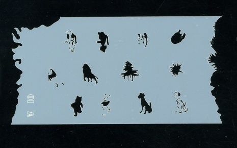 Airbrush STENCIL Designs Nail art Crafts Animals #A10  