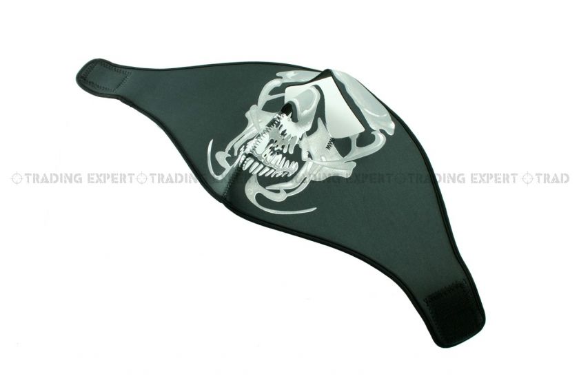 War Game Full Face Nylon Black Skull Mask MK 10 BK  