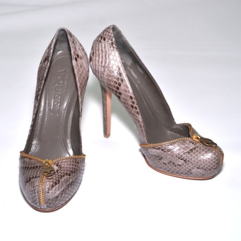 ALEXANDER McQUEEN PYTHON ZIP SKULL PUMPS SHOES UK 3.5  