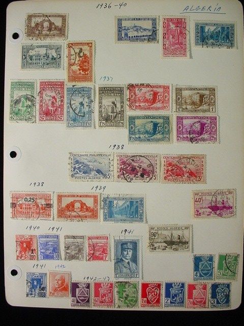 Overprint ALGERIA Algerie AFRICA Postage STAMPS 6 Pages Old Collection 